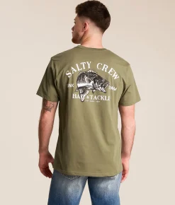 Tops|Graphic T-Shirts | Salty Crew Bass Man Classic T-Shirt Dusty Olive