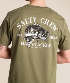 Tops|Graphic T-Shirts | Salty Crew Bass Man Classic T-Shirt Dusty Olive