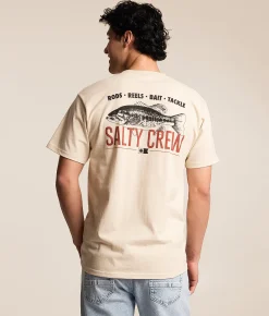 Salty Crew Bass Sign T-Shirt Cream New