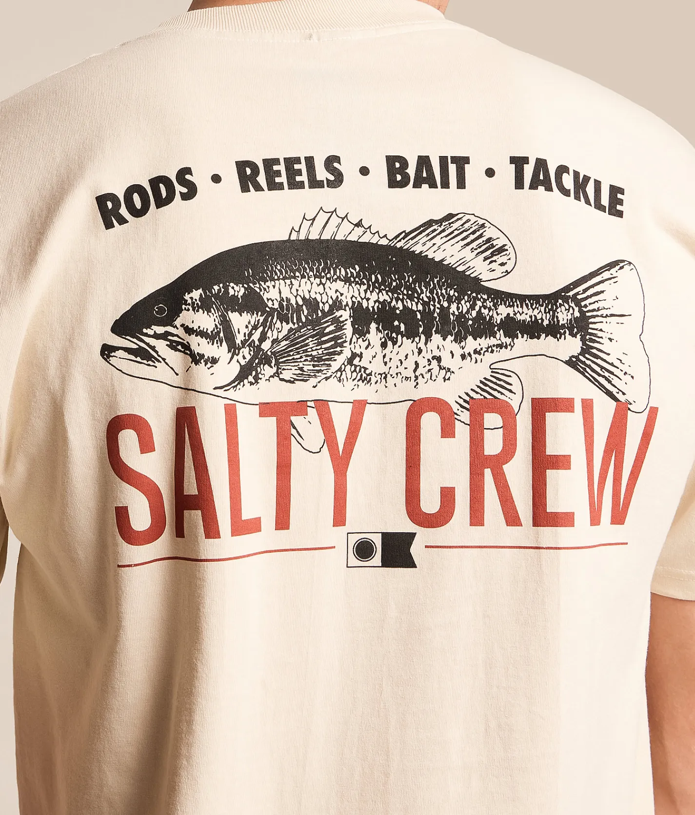 Salty Crew Bass Sign T-Shirt Cream New