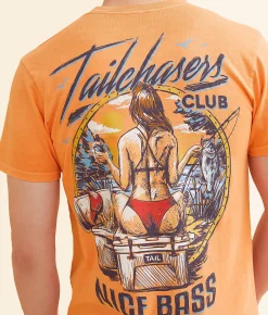 Tail Chasers Club Bass T-Shirt Florida Keys Pigment Dye Hot