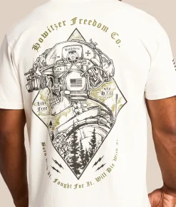 Tops|Graphic T-Shirts | Howitzer Battleborn T-Shirt Antique White