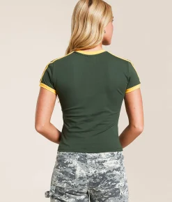 HYPE AND VICE Baylor Bears Baby Cropped T-Shirt Hunter Green Outlet