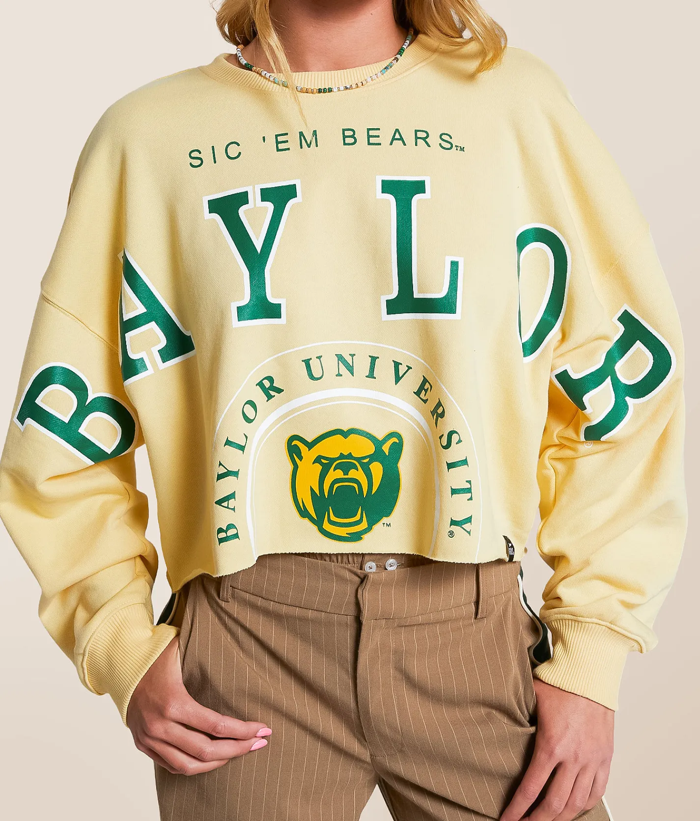 Tops | Gameday SOCIAL® Baylor Bears Pullover Pale Yellow