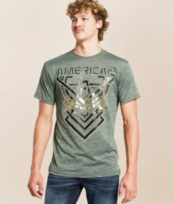 Tops|Graphic T-Shirts | American Fighter Bay View T-Shirt Sage Dark Sage