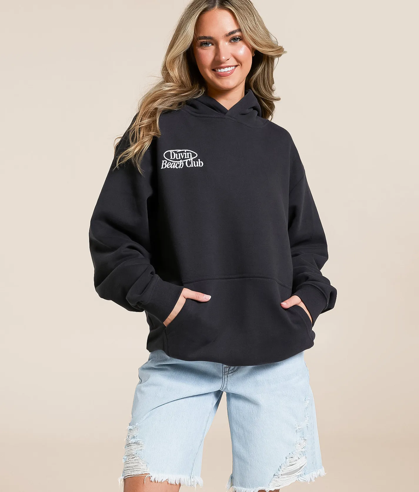 Duvin Beach Club Hooded Sweatshirt Black Online