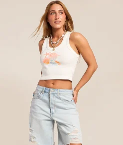 Tops | Billabong Beach Paradise Cropped Tank Top Salt Crystal