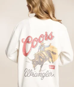 Wrangler® x Coors® Beer Oversized Pullover Marshmallow Outlet