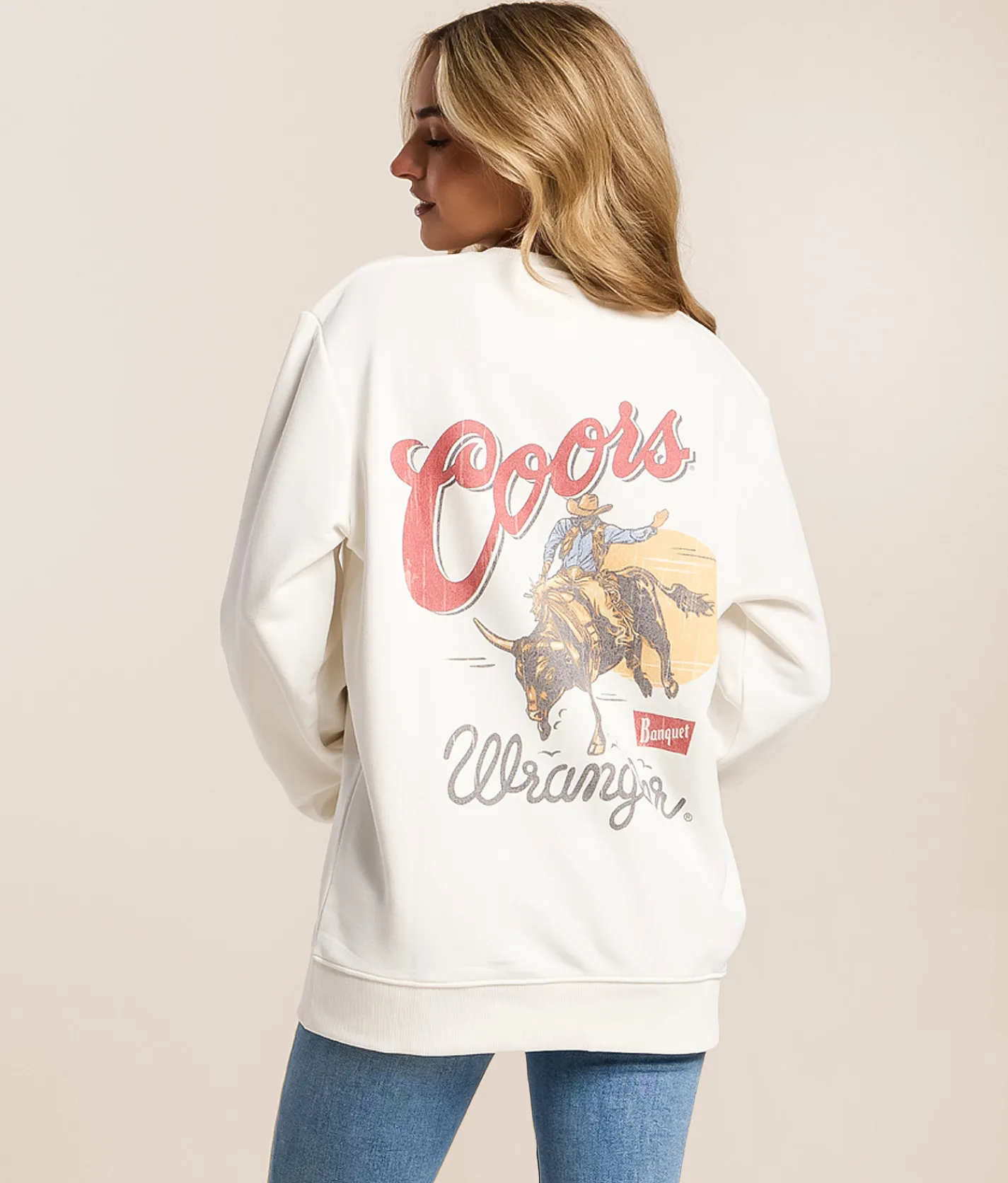 Wrangler® x Coors® Beer Oversized Pullover Marshmallow Outlet