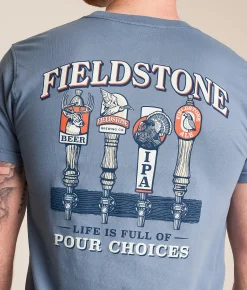 Tops|Graphic T-Shirts | Fieldstone Beer Tap T-Shirt Blue Jean