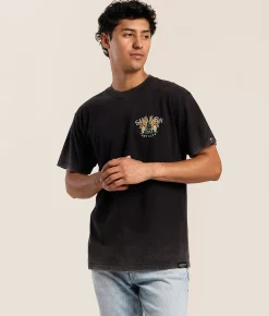 Sullen Behind Bars T-Shirt Jet Black Reverse Spray M Clearance