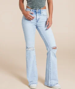 VERVET by Flying Monkey Bella High Rise Flare Stretch Jean Canty New