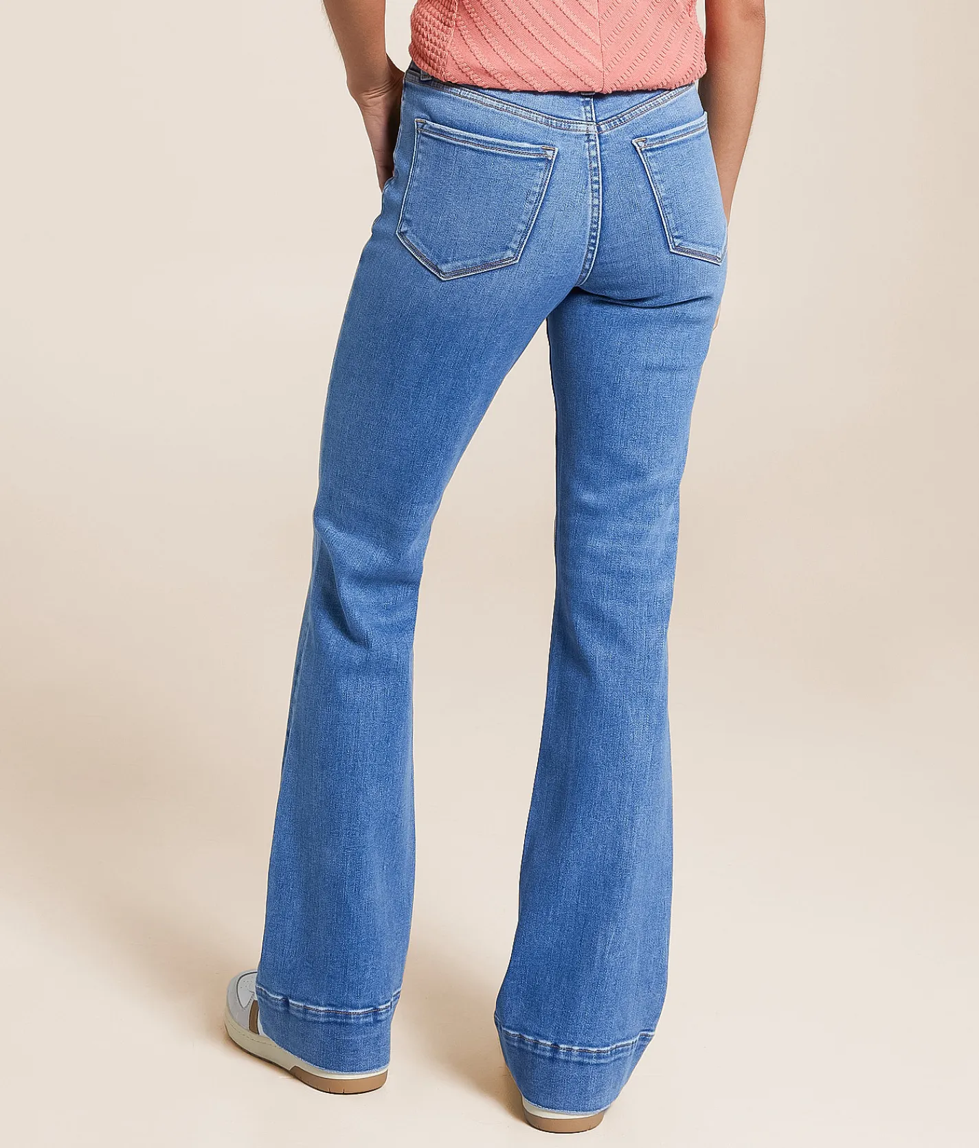 VERVET by Flying Monkey Bella High Rise Flare Stretch Jean Blue Lotus Outlet