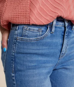 VERVET by Flying Monkey Bella High Rise Flare Stretch Jean Blue Lotus Outlet