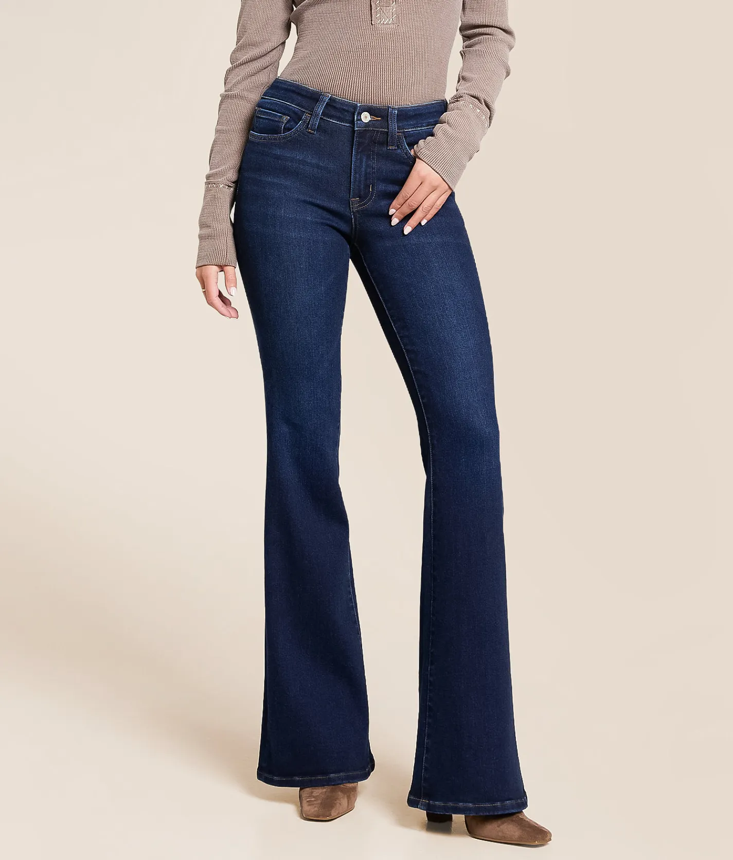 Jeans | VERVET by Flying Monkey Bella Mid-Rise Flare Stretch Jean We Found Love
