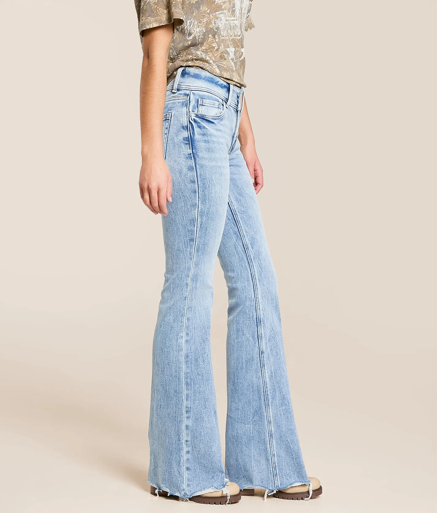 VERVET by Flying Monkey Bella Mid-Rise Flare Stretch Jean Togetherness Best