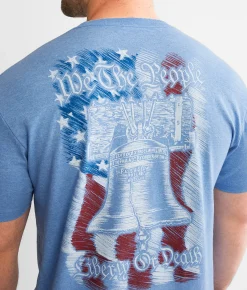 Graphic T-Shirts | Howitzer Bell Flag T-Shirt Light Blue Heather