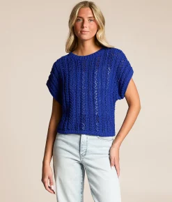 Tops | Z Supply Belly Crochet Cropped Sweater Nautical
