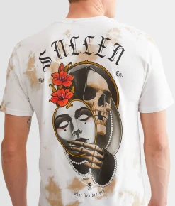 Sullen Beneath T-Shirt Tan White Crystal Wash