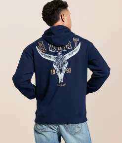 Tops | Ariat Best Longhorn Hooded Sweatshirt Dark Sapphire