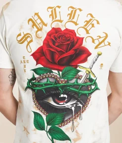 Tops|Graphic T-Shirts | Sullen Betrayal T-Shirt Tan White Crystal Wash