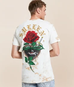 Tops|Graphic T-Shirts | Sullen Betrayal T-Shirt Tan White Crystal Wash