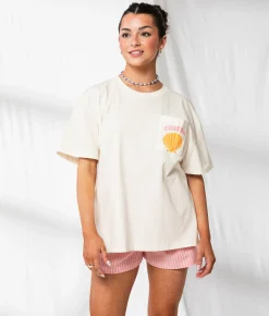 Tops | 33 Coastal Better On The Coast Oversized T-Shirt Cream