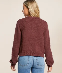 Tops | Z Supply Between The Lines Cropped Cardigan Sweater Sandalwood