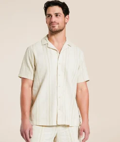 BLEND Bhandera Striped Shirt Antique Bronze Hot