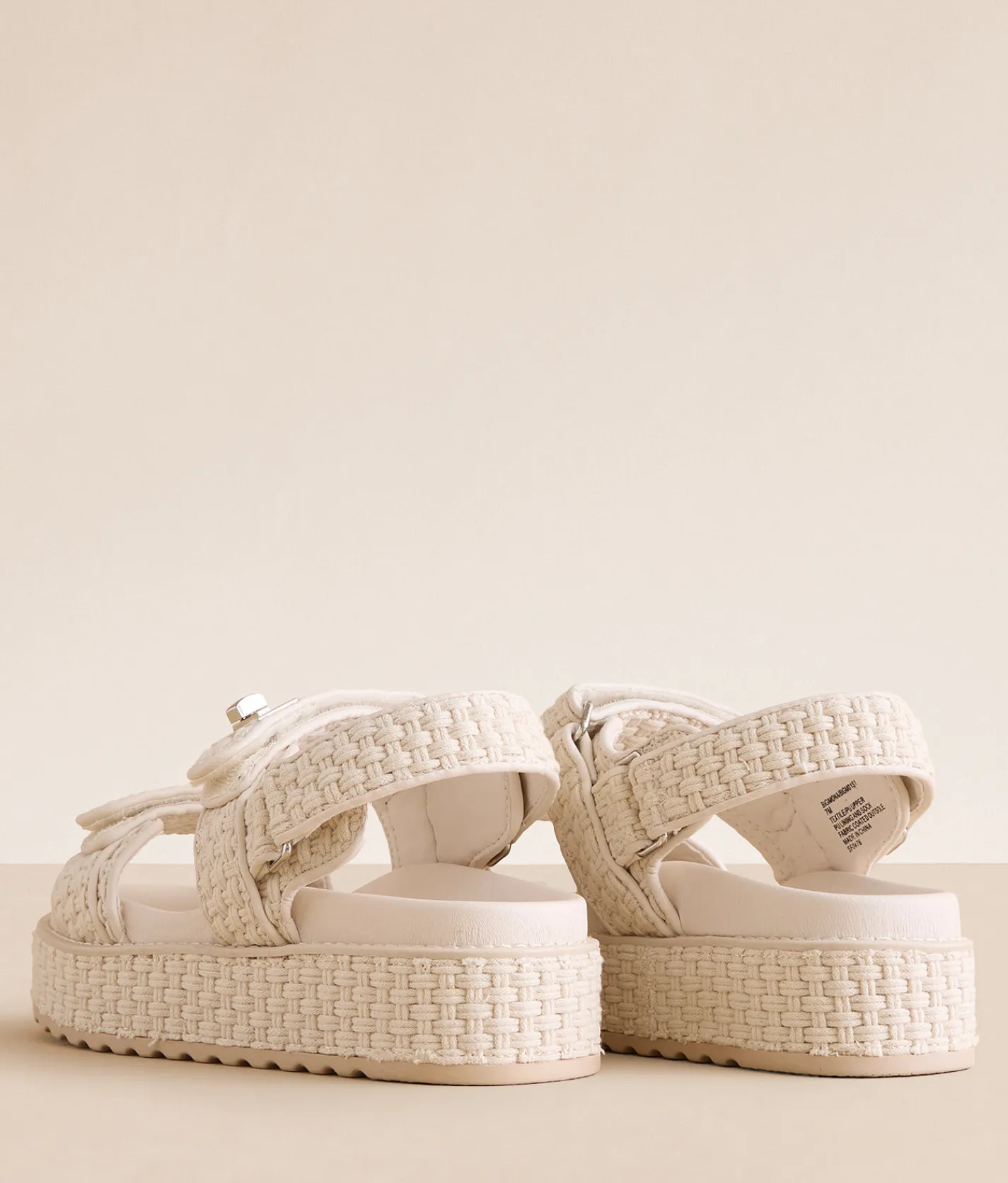 Shoes | Steve Madden Bigmona Flatform Sandal Bone Woven