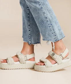 Shoes | Steve Madden Bigmona Flatform Sandal Bone Woven