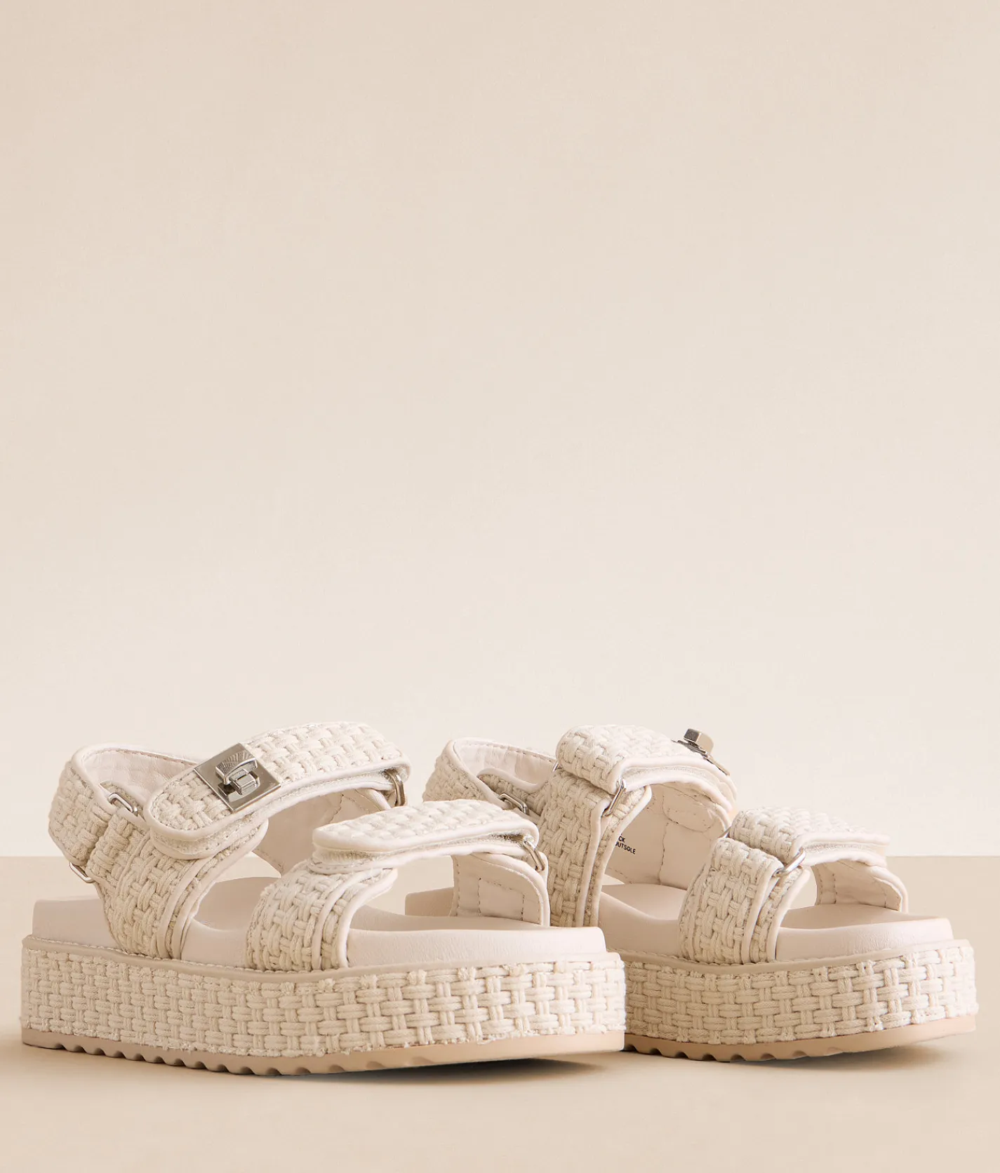 Shoes | Steve Madden Bigmona Flatform Sandal Bone Woven
