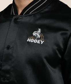 Coats & Jackets | Hooey Big Sky Satin Bomber Jacket Black