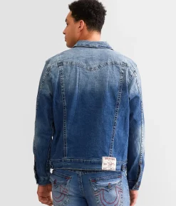 True Religion Big T Jimmy Stretch Denim Jacket Bond St Medium Wash Clearance