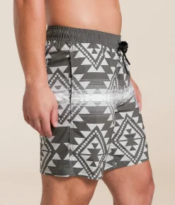 Bottoms|Swimwear | Hooey Bigwake Stretch Swim Trunks Grey Aztec