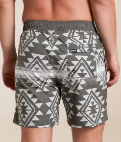 Bottoms|Swimwear | Hooey Bigwake Stretch Swim Trunks Grey Aztec