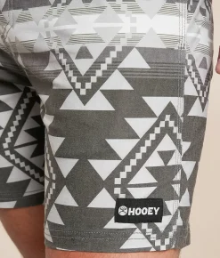 Bottoms|Swimwear | Hooey Bigwake Stretch Swim Trunks Grey Aztec