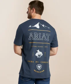 Graphic T-Shirts | Ariat Billboard T-Shirt Blue Dusk
