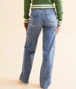 Jeans|Bottoms | BKE Billie Cargo Wide Leg Stretch Jean Loomis