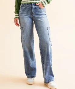 Jeans|Bottoms | BKE Billie Cargo Wide Leg Stretch Jean Loomis