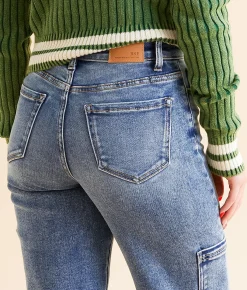Jeans|Bottoms | BKE Billie Cargo Wide Leg Stretch Jean Loomis
