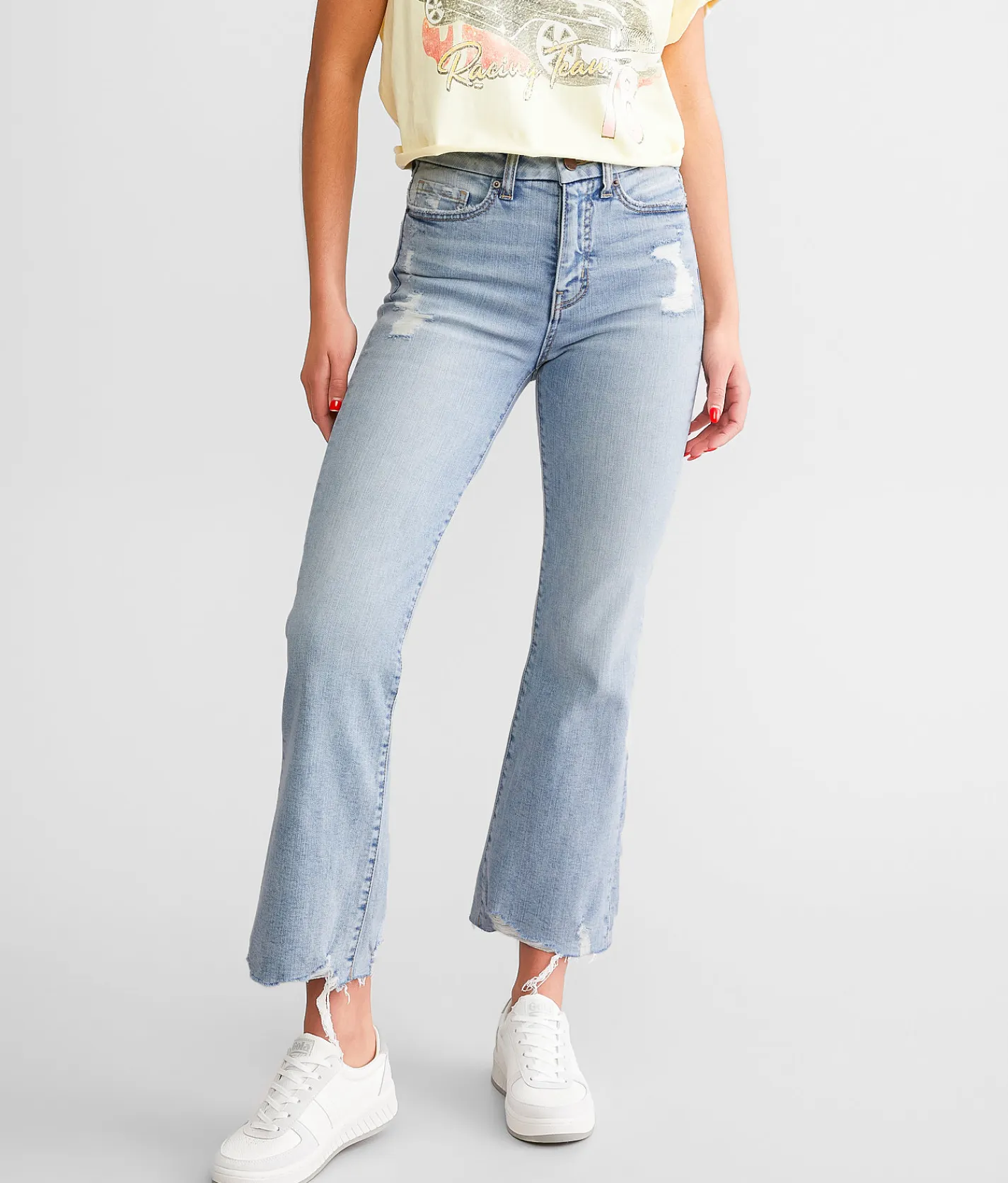 BKE Billie Cropped Flare Stretch Jean Fultz New