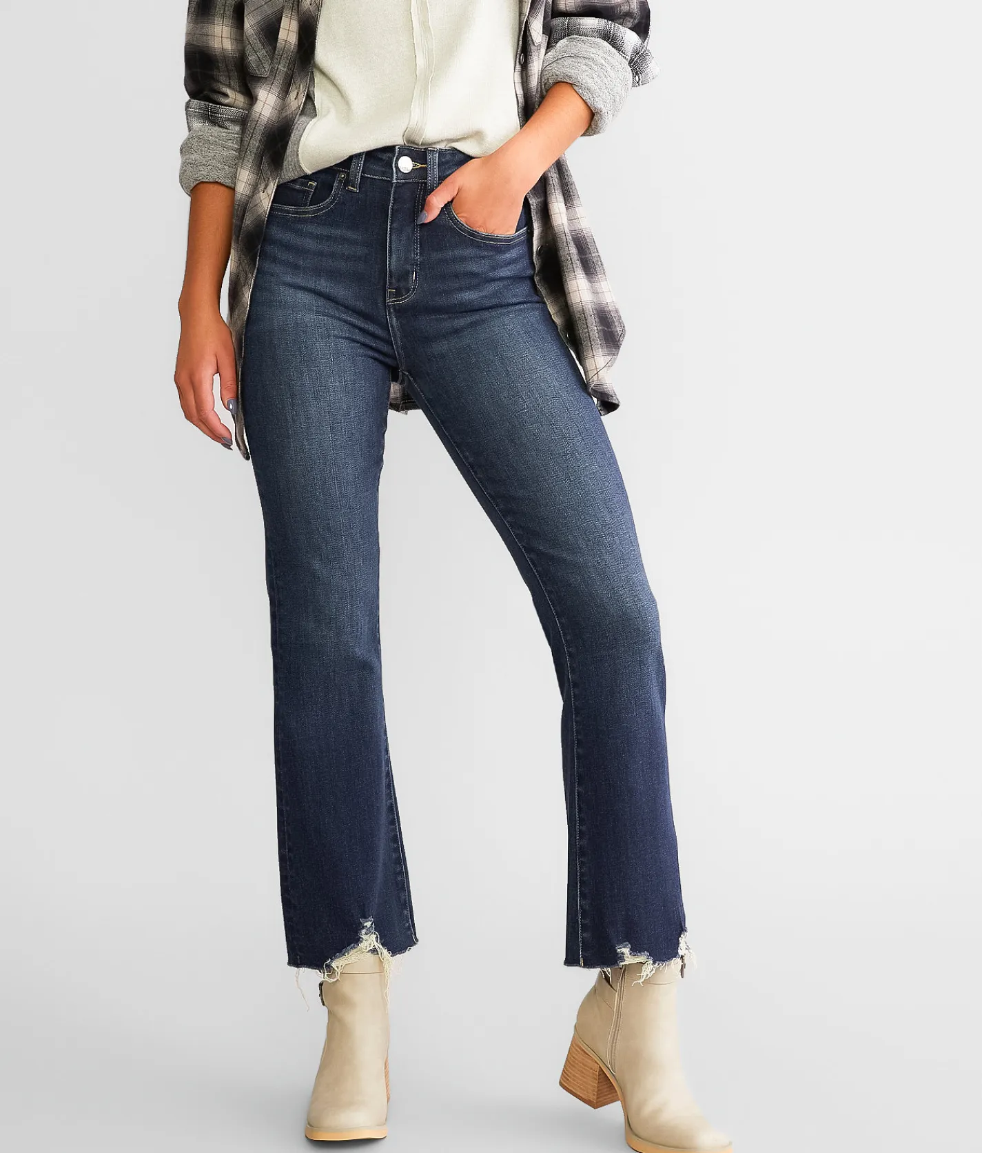 BKE Billie Cropped Flare Stretch Jean Mathison Hot