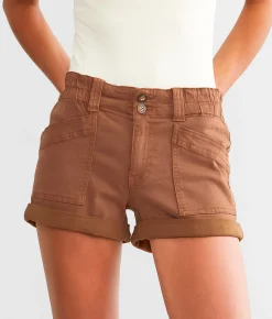 BKE Billie Paperbag Stretch Short Auburn Discount