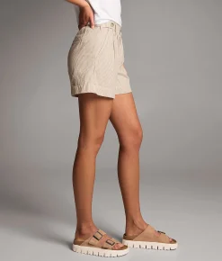 BKE Billie Striped Short Tan and Cream Stripe Sale