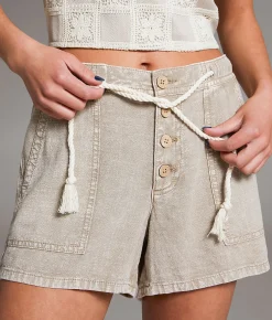 Bottoms|Shorts | BKE Billie Washed Short Washed Khaki