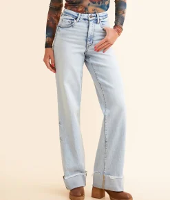 BKE Billie Wide Leg Cuffed Stretch Jean Rainer 3 New