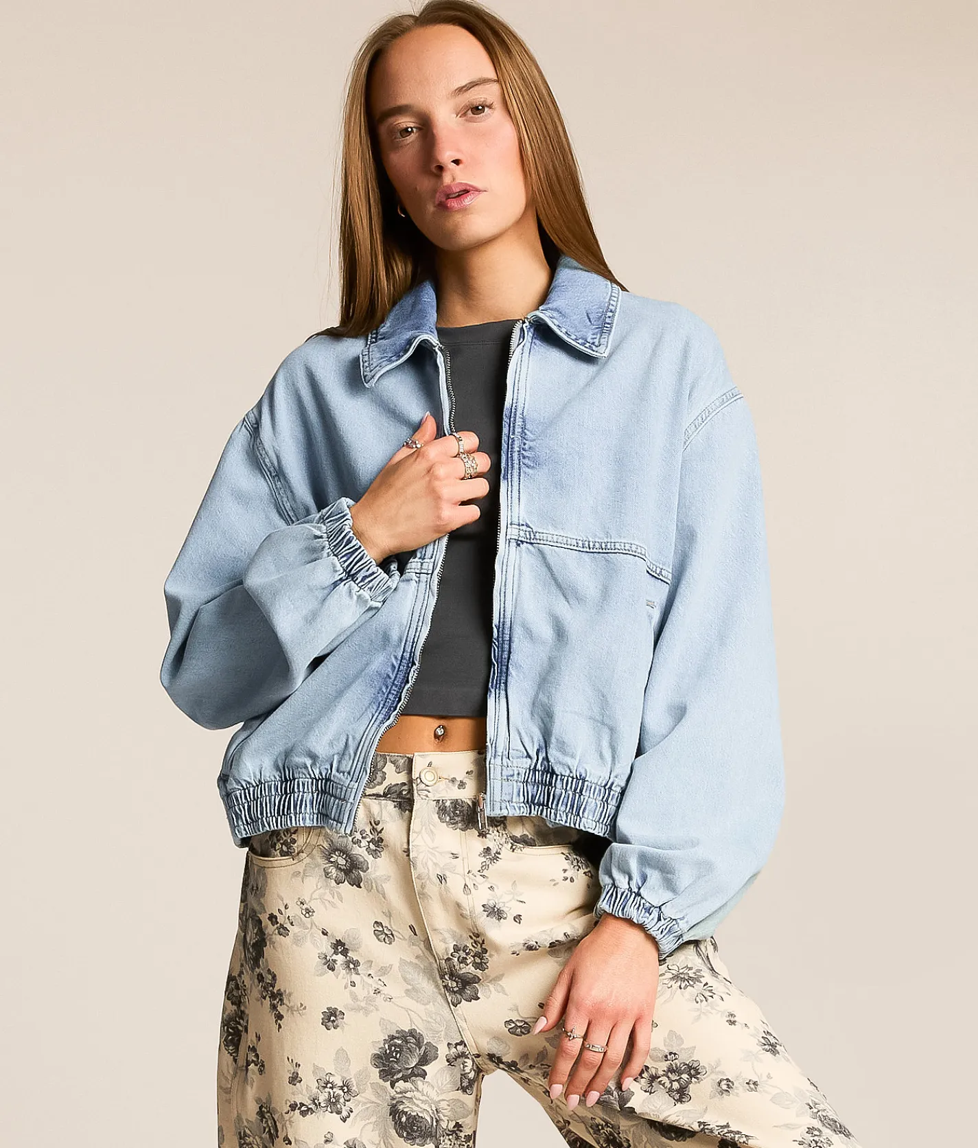 Free People Birdie Denim Jacket Mockingbird Discount
