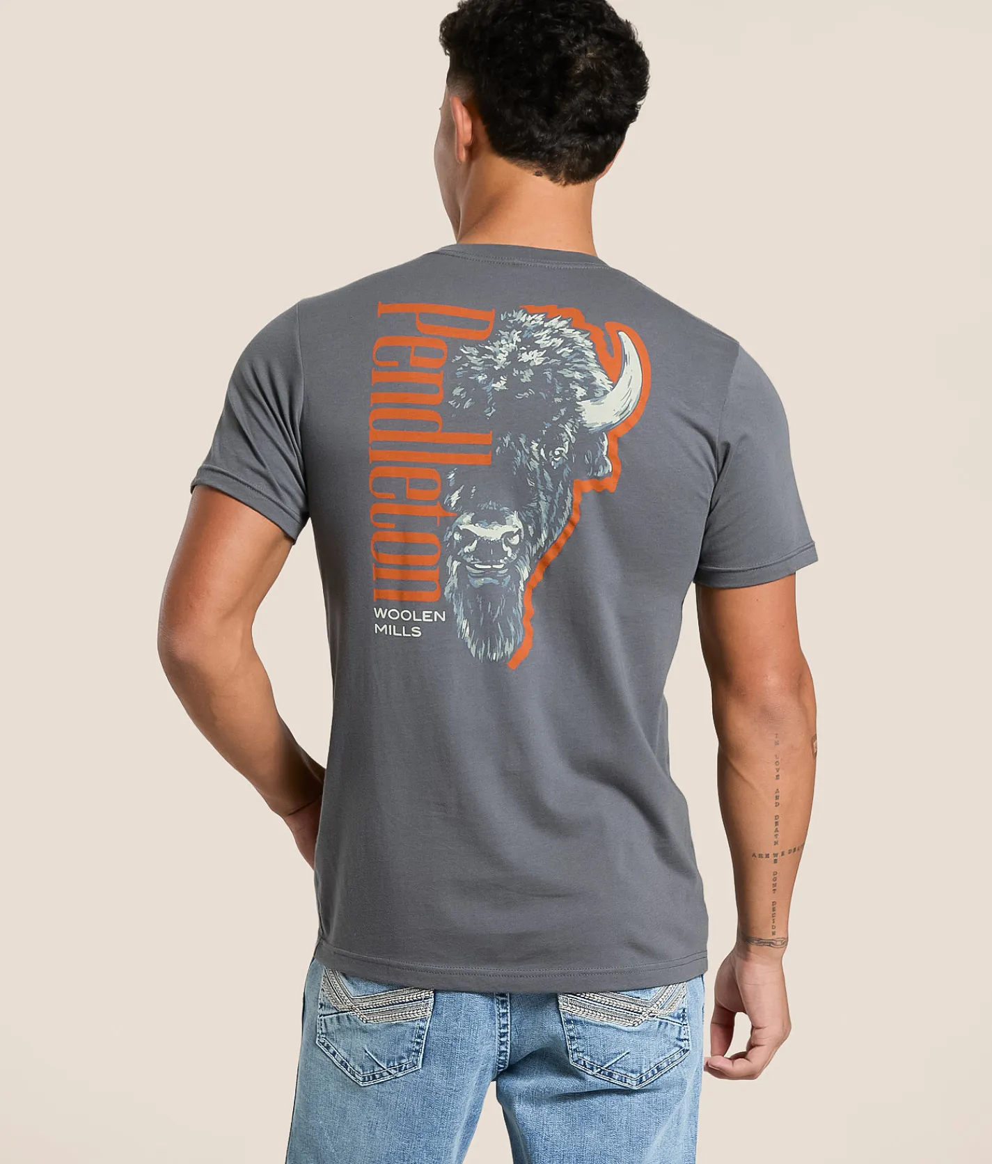 Tops|Graphic T-Shirts | Pendleton Bison Head T-Shirt Asphalt