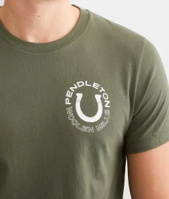 Pendleton Bison Horseshoe T-Shirt Military Green Discount